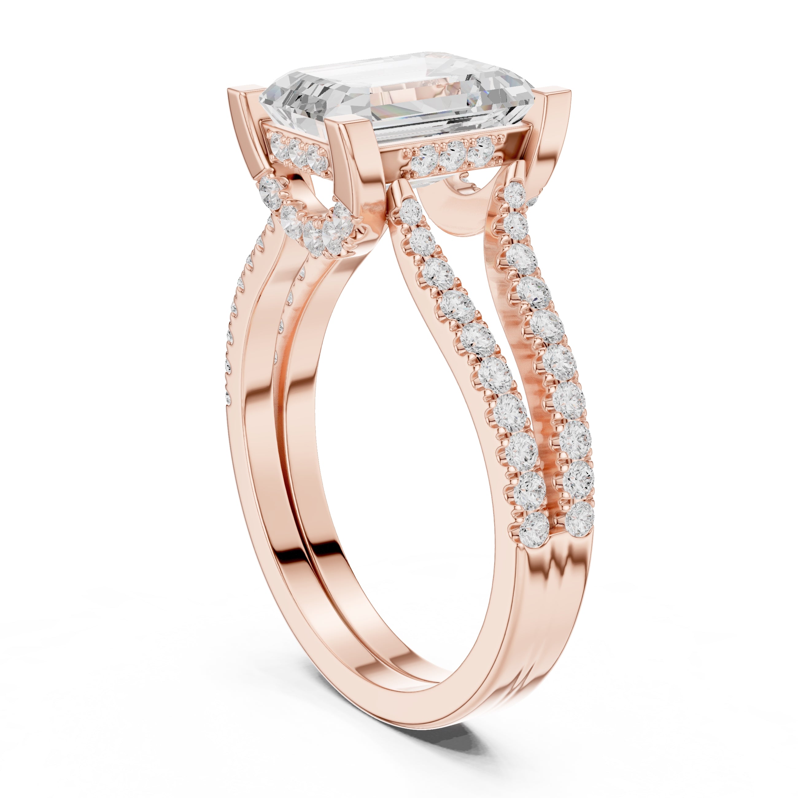 The Roseate Embrace Ring 1.54ct Rose Gold Emerald
