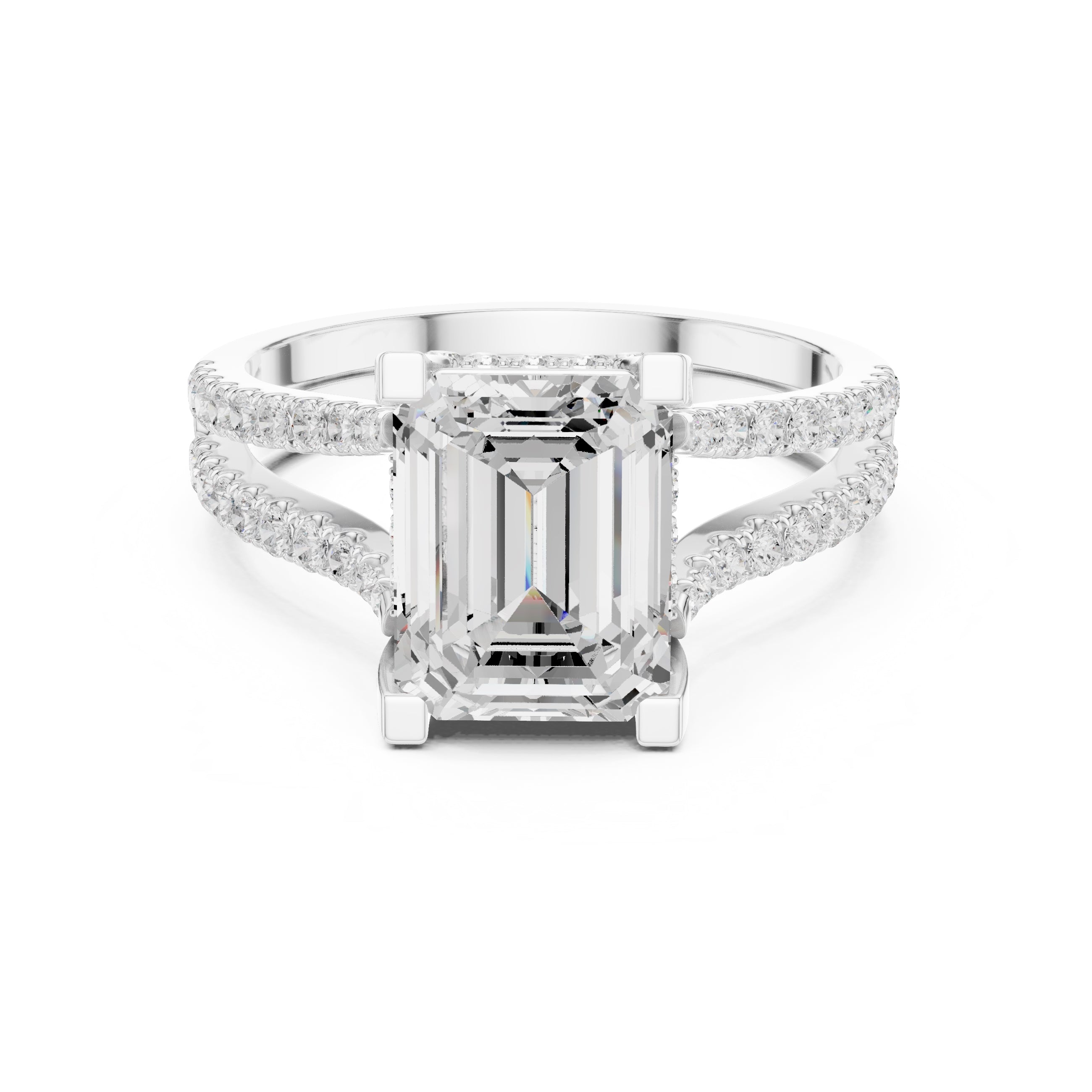 The Roseate Embrace Ring 1.54ct White Gold Emerald