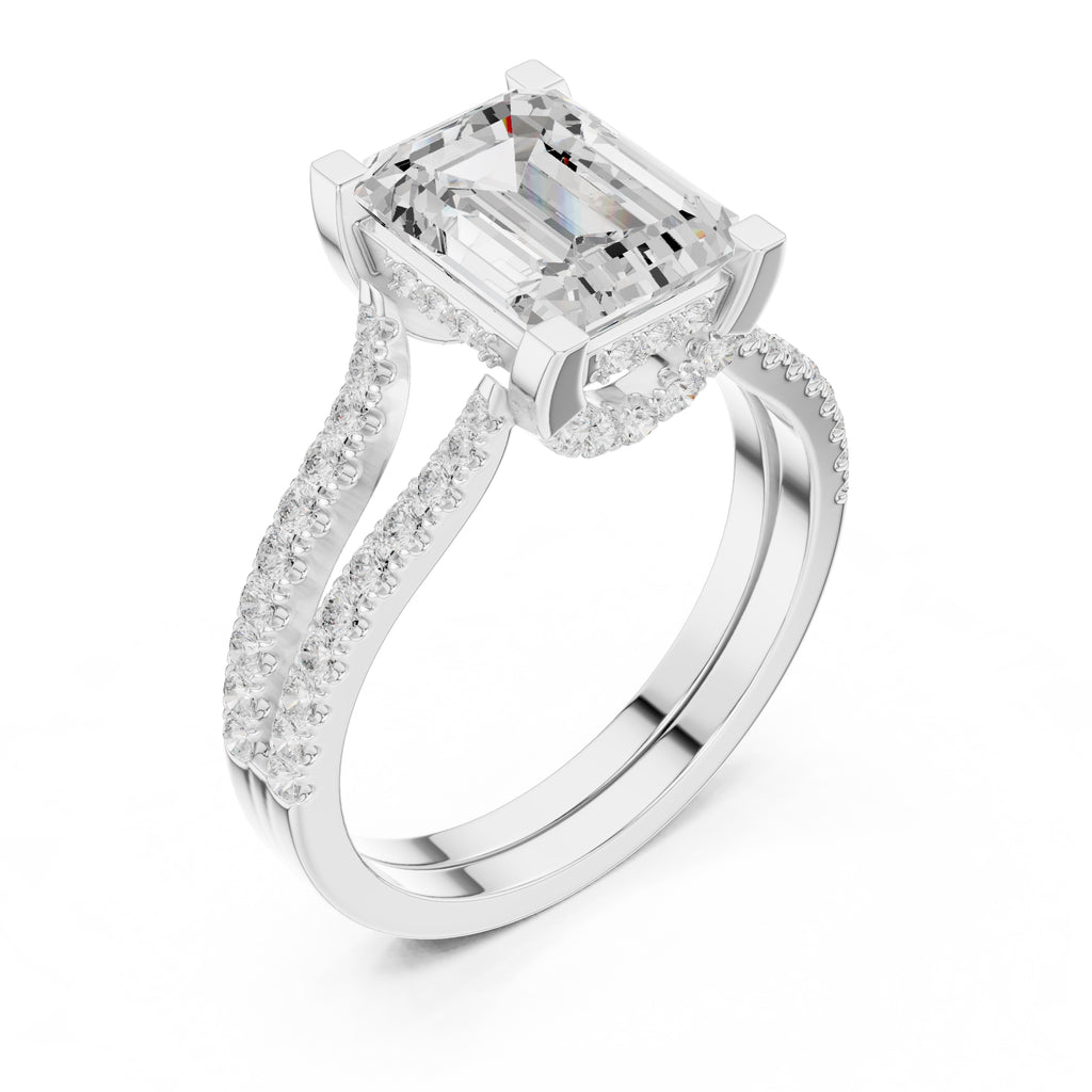 The Roseate Embrace Ring 1.54ct White Gold Emerald