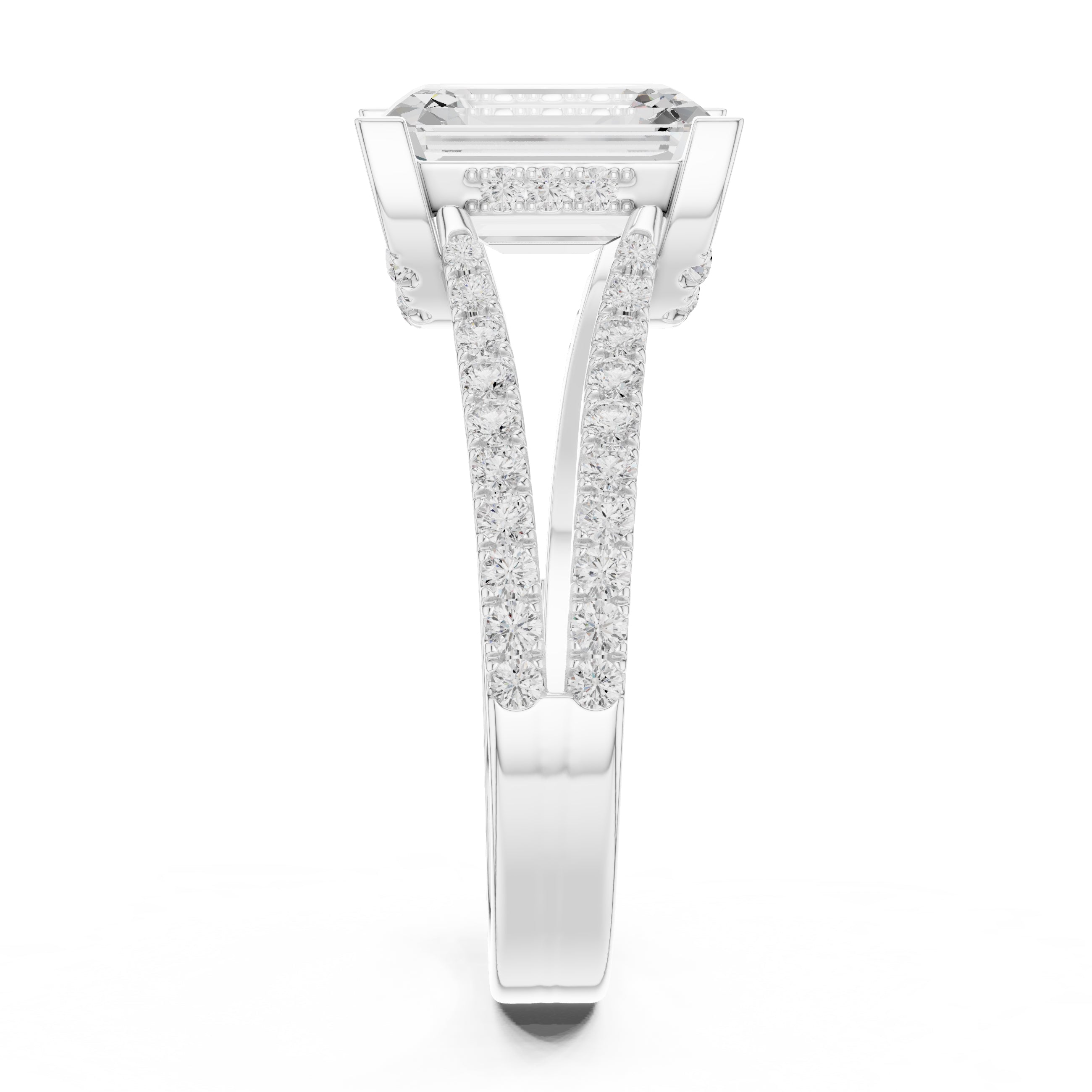 The Roseate Embrace Ring 1.54ct White Gold Emerald