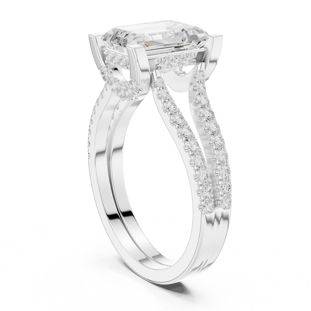 The Roseate Embrace Ring 1.54ct White Gold Emerald