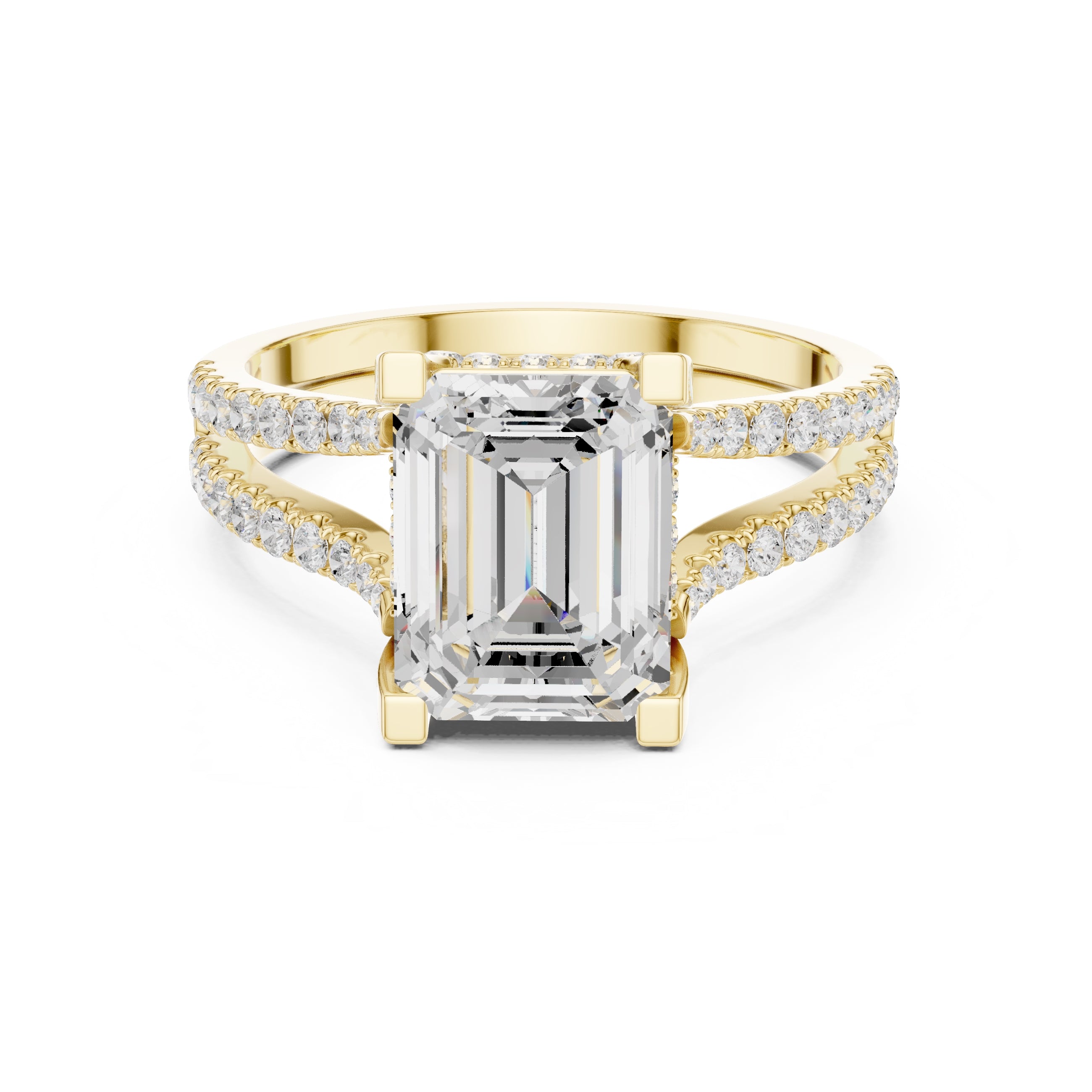 The Roseate Embrace Ring 1.54ct Yellow Gold Emerald