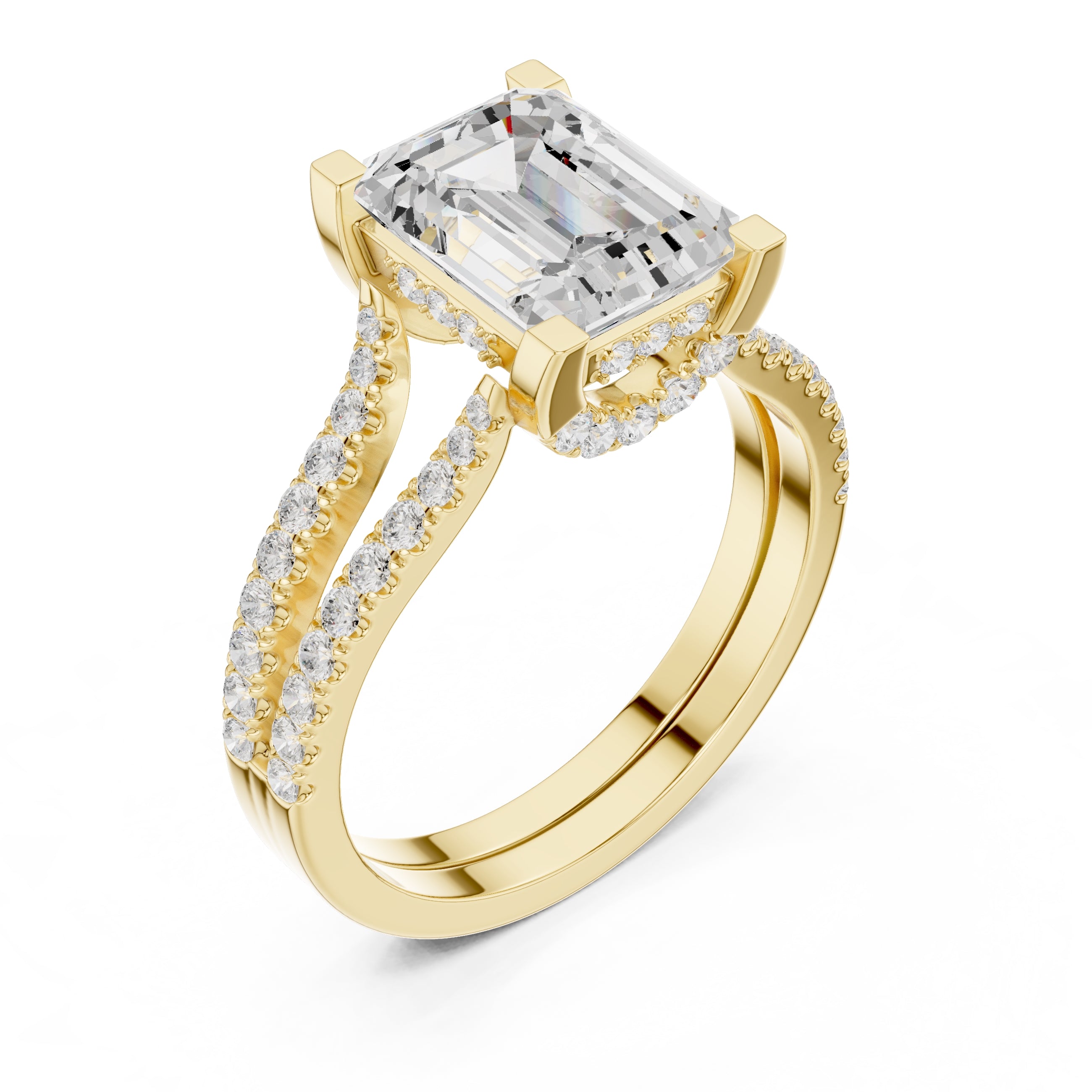 The Roseate Embrace Ring 1.54ct Yellow Gold Emerald