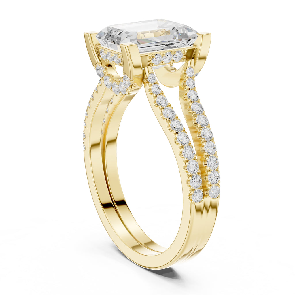 The Roseate Embrace Ring 1.54ct Yellow Gold Emerald
