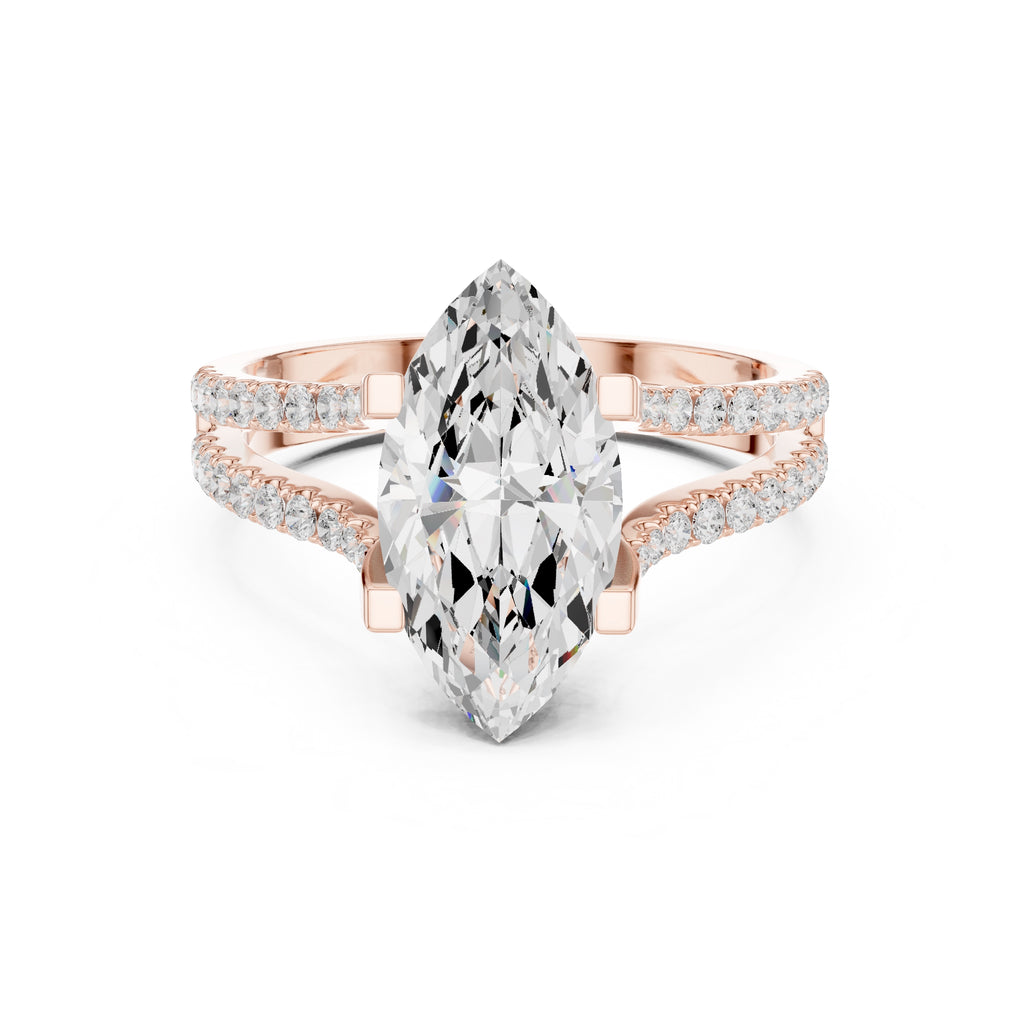 The Roseate Embrace Ring 1.54ct Rose Gold Marquise