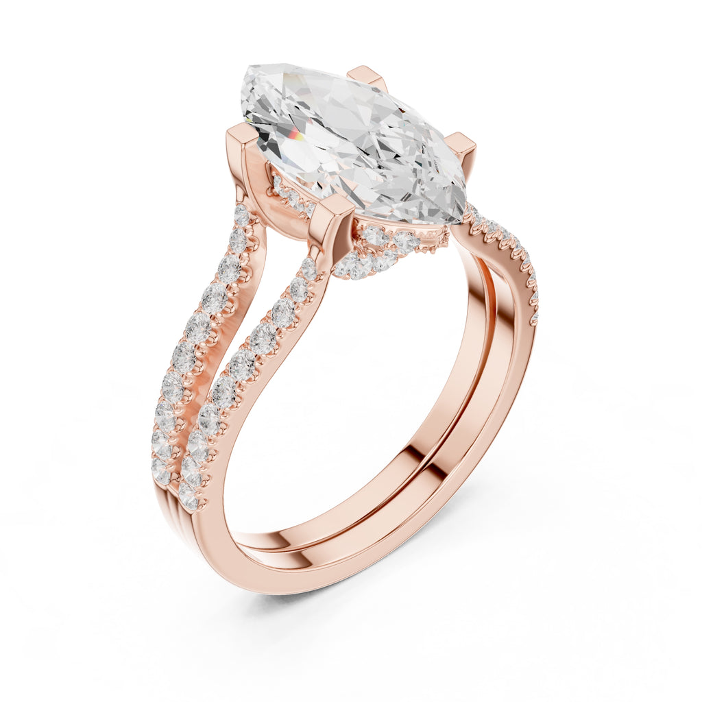 The Roseate Embrace Ring 1.54ct Rose Gold Marquise