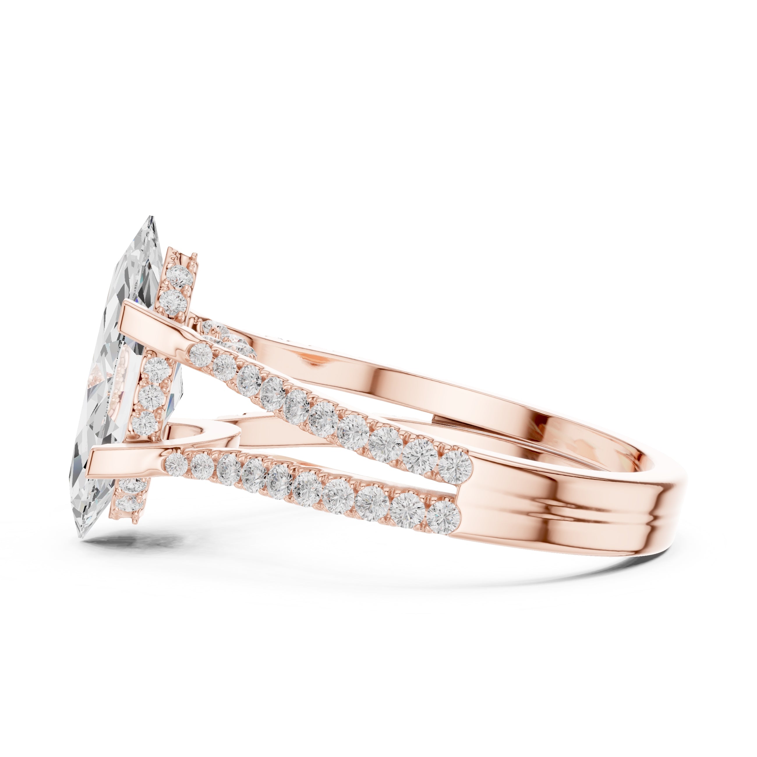 The Roseate Embrace Ring 1.54ct Rose Gold Marquise