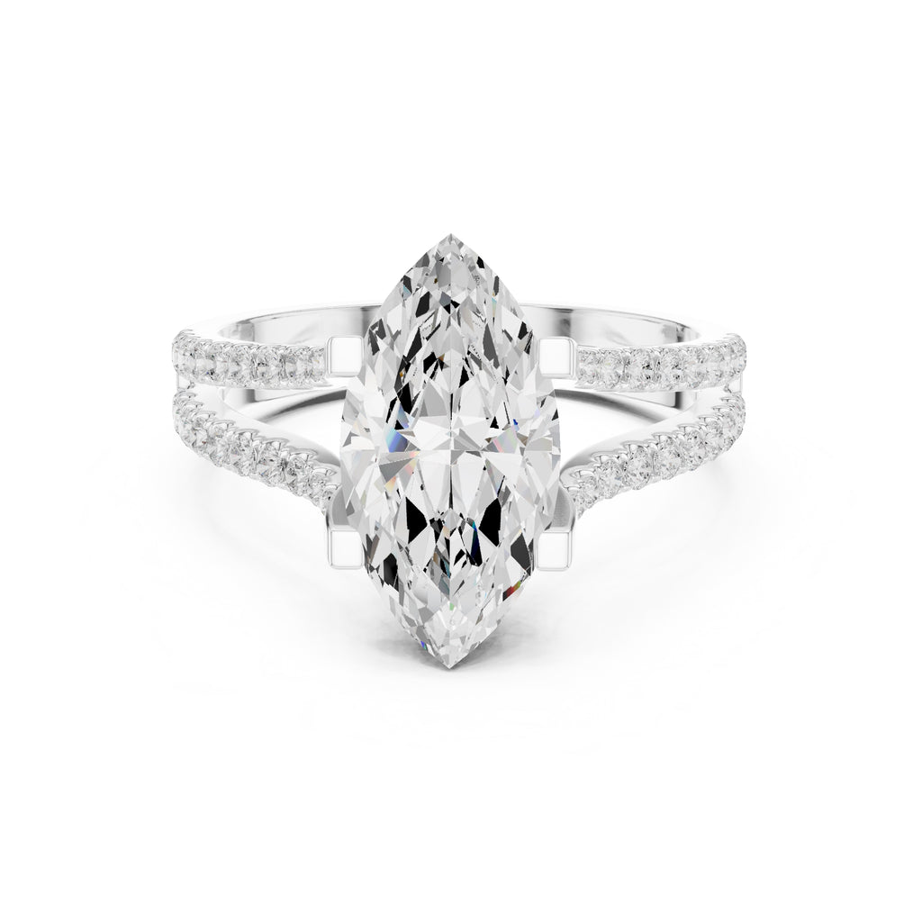 The Roseate Embrace Ring 1.54ct White Gold Marquise