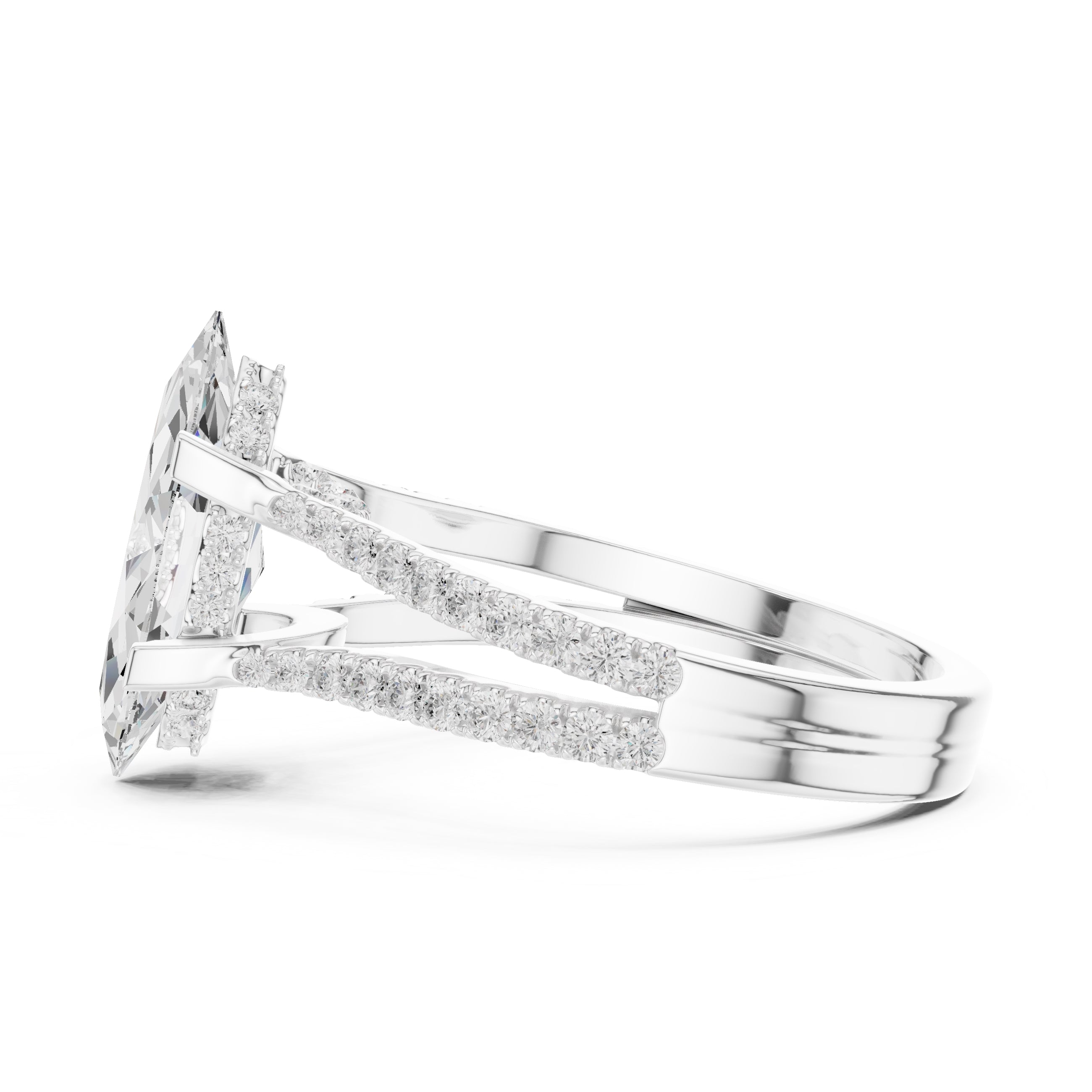 The Roseate Embrace Ring 1.54ct White Gold Marquise