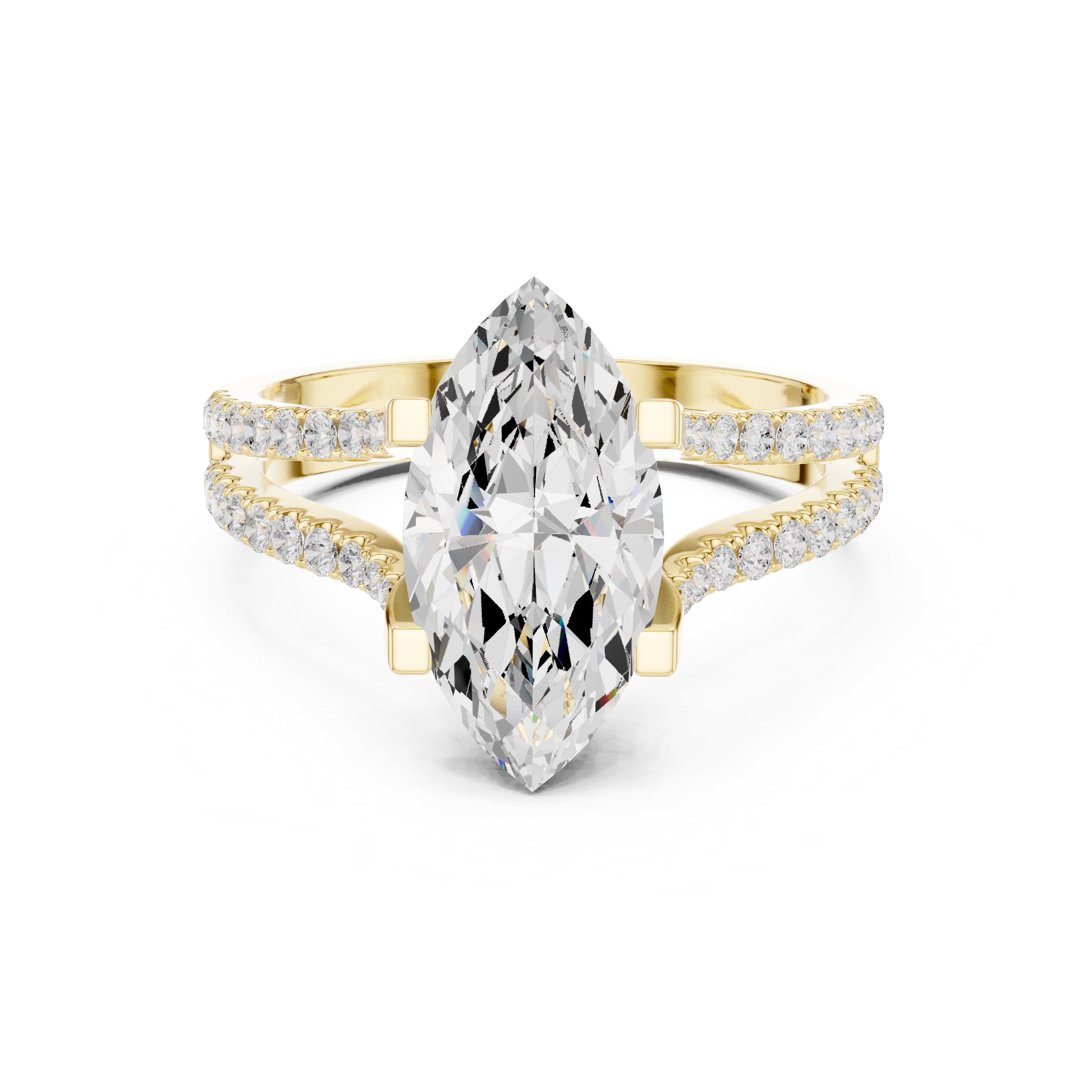 The Roseate Embrace Ring 1.54ct Yellow Gold Marquise