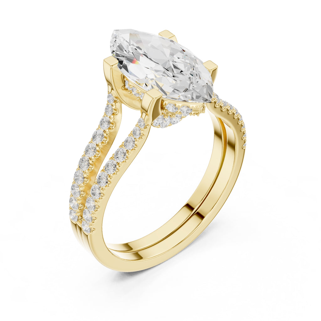 The Roseate Embrace Ring 1.54ct Yellow Gold Marquise