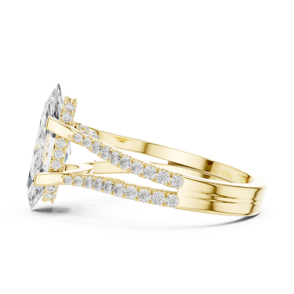 The Roseate Embrace Ring 1.54ct Yellow Gold Marquise