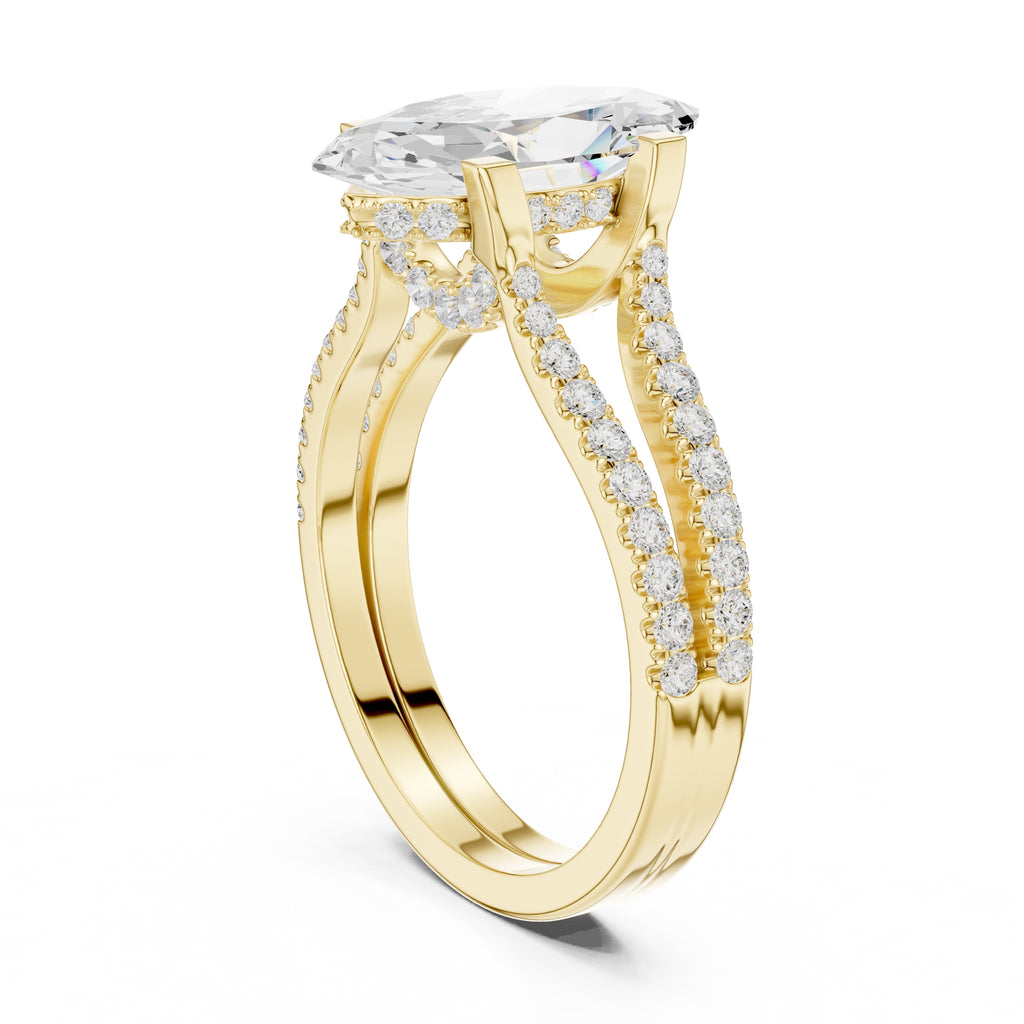 The Roseate Embrace Ring 1.54ct Yellow Gold Marquise