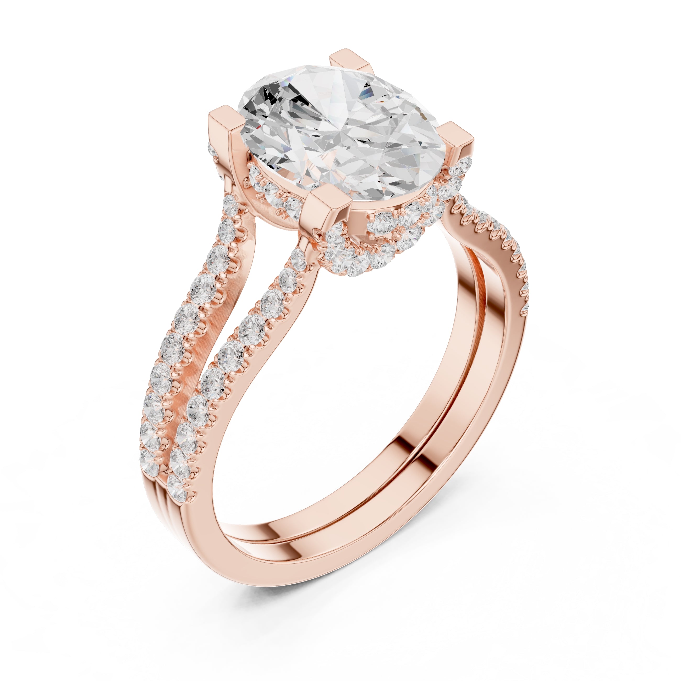 The Roseate Embrace Ring 1.54ct Rose Gold Oval