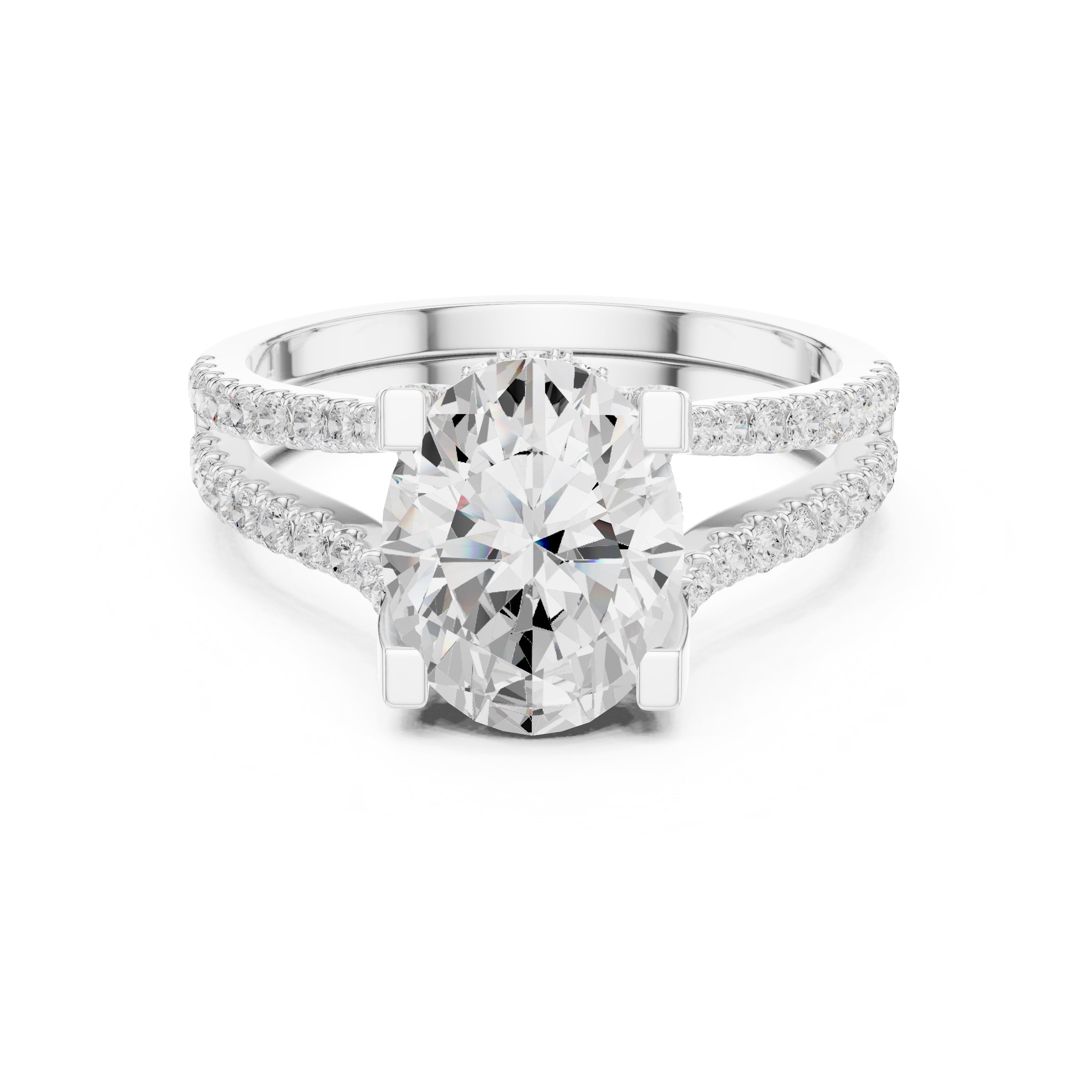The Roseate Embrace Ring 1.54ct White Gold Oval