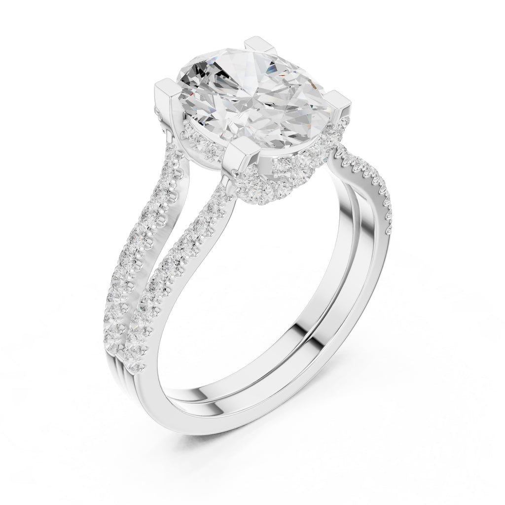 The Roseate Embrace Ring 1.54ct White Gold Oval