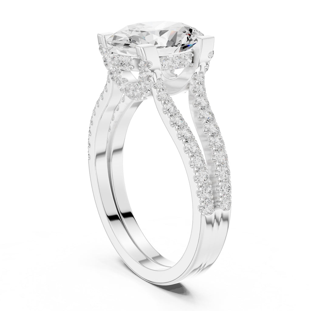 The Roseate Embrace Ring 1.54ct White Gold Oval