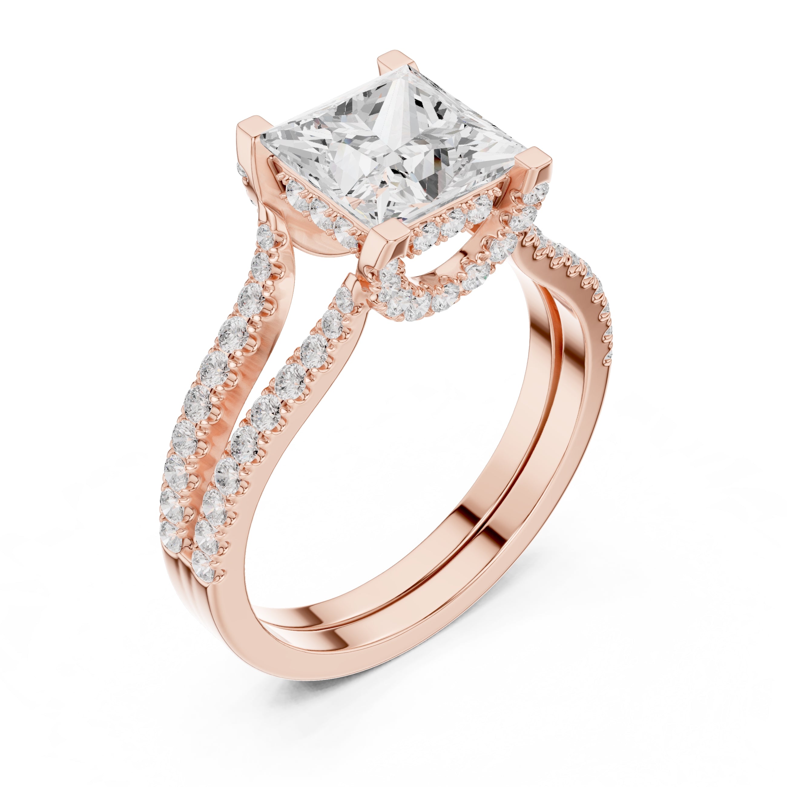 The Roseate Embrace Ring 1.54ct Rose Gold Princess