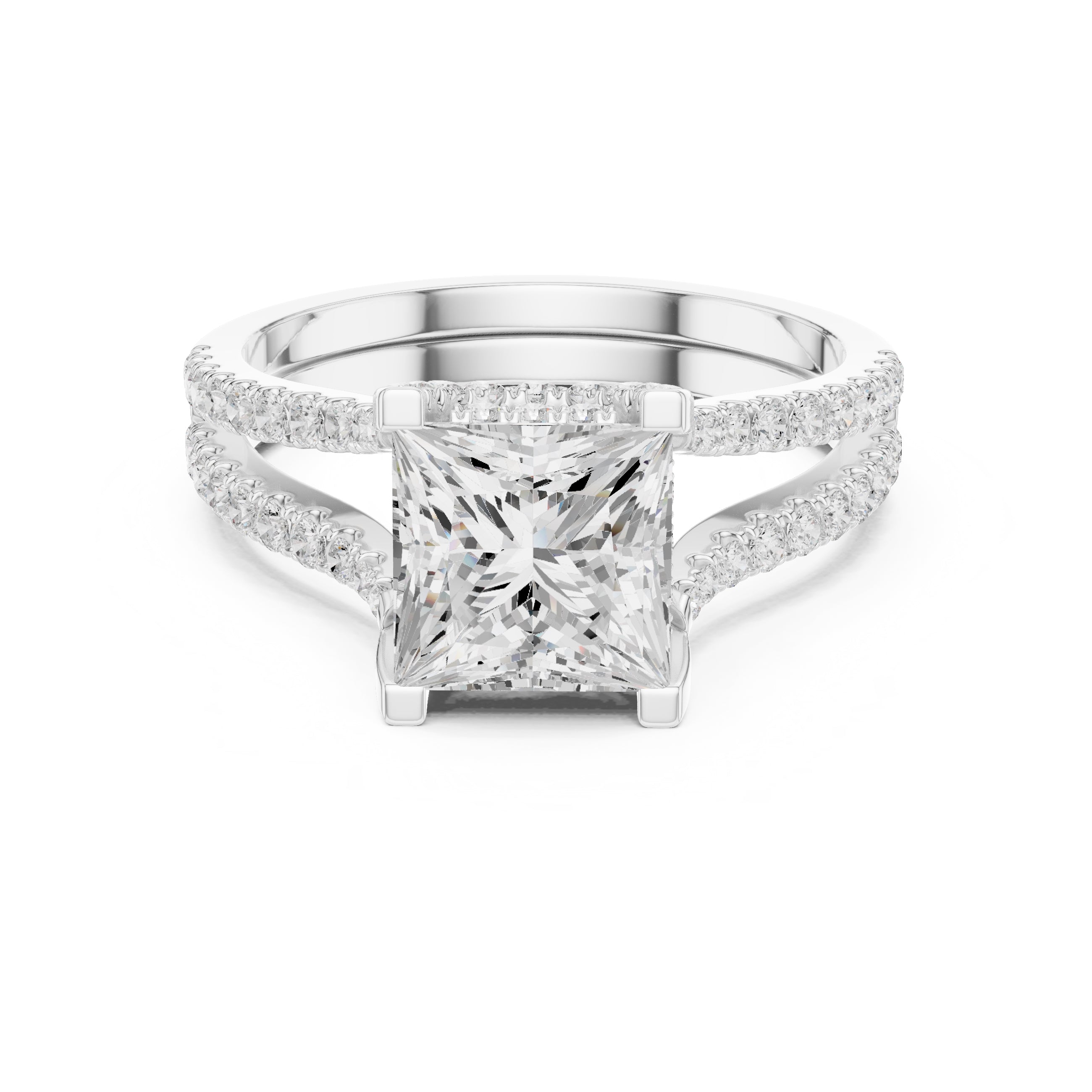 The Roseate Embrace Ring 1.54ct White Gold Princess