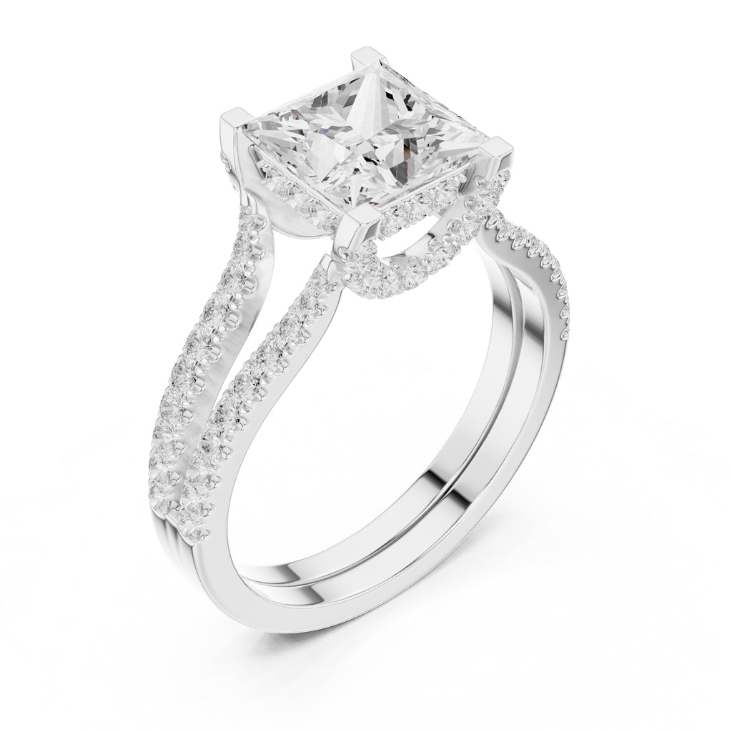 The Roseate Embrace Ring 1.54ct White Gold Princess