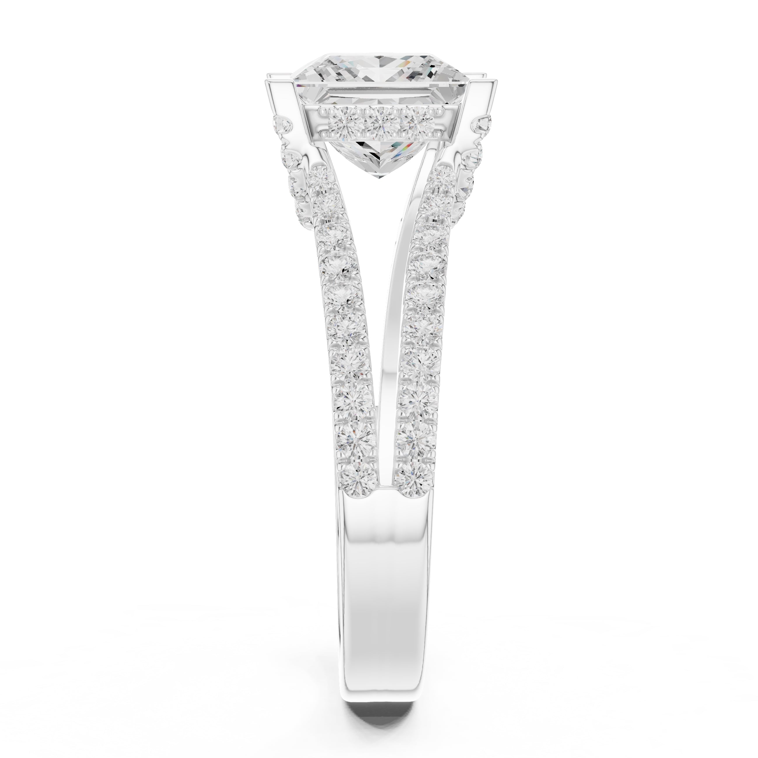 The Roseate Embrace Ring 1.54ct White Gold Princess