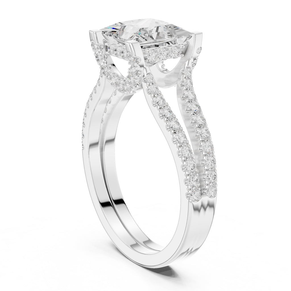 The Roseate Embrace Ring 1.54ct White Gold Princess