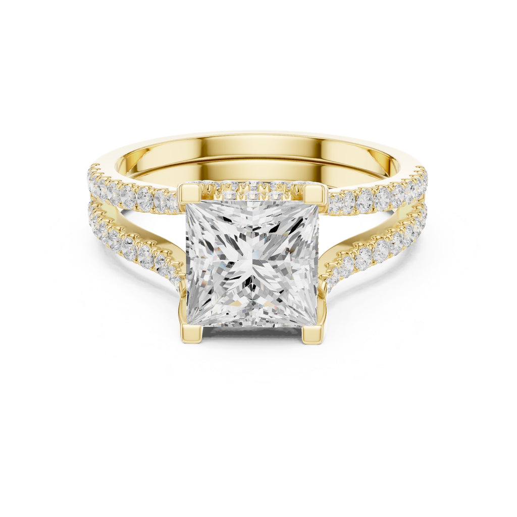 The Roseate Embrace Ring 1.54ct Yellow Gold Princess