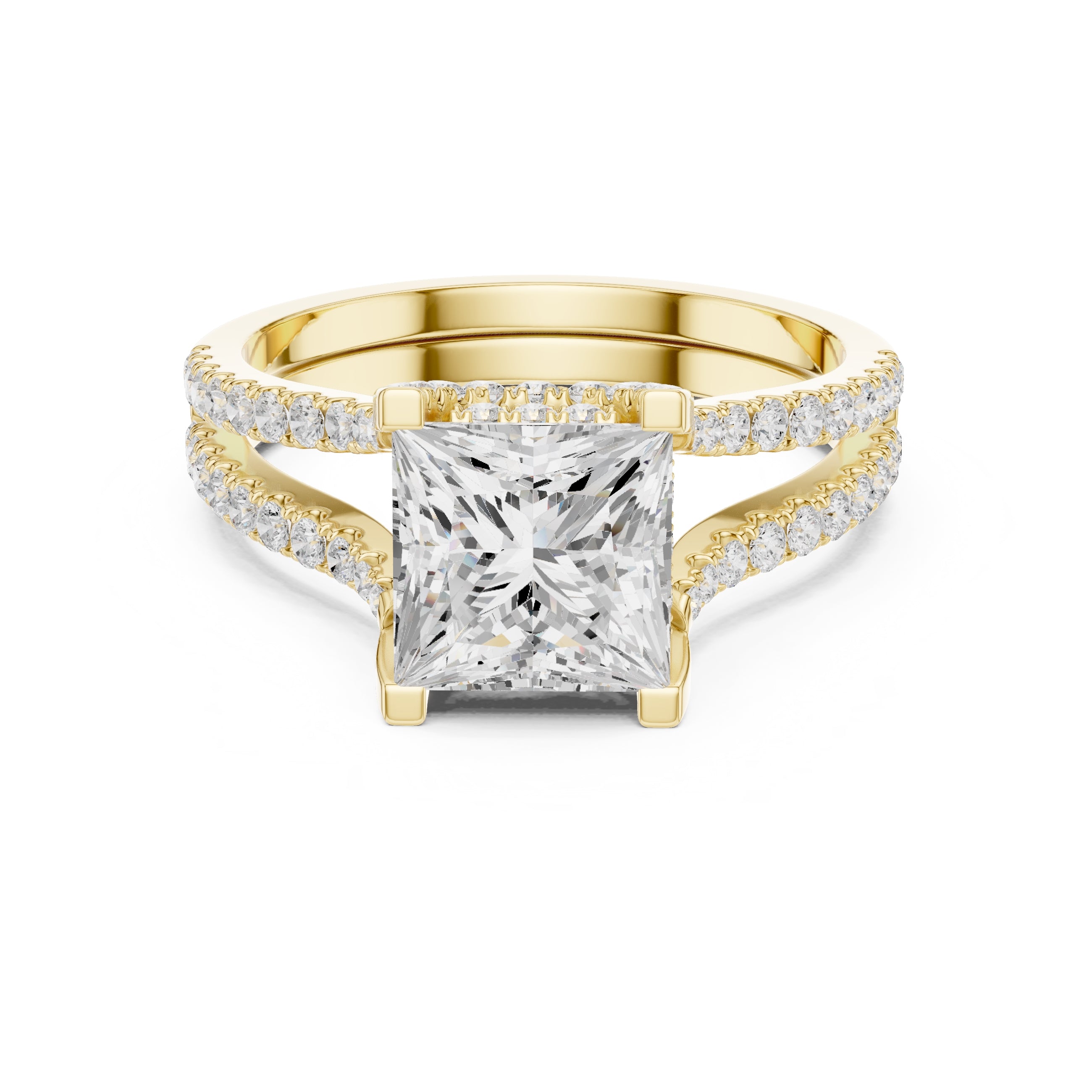 The Roseate Embrace Ring 1.54ct Yellow Gold Princess