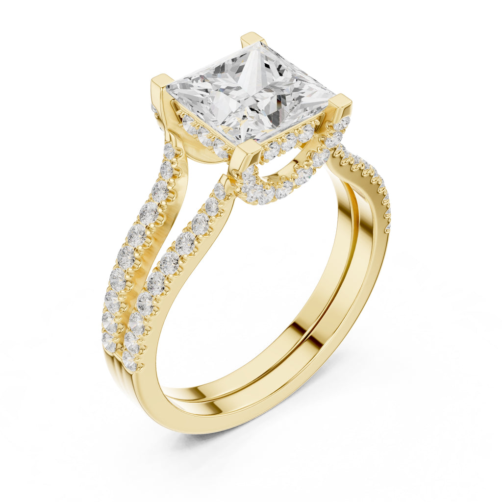 The Roseate Embrace Ring 1.54ct Yellow Gold Princess