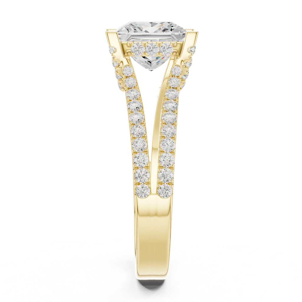 The Roseate Embrace Ring 1.54ct Yellow Gold Princess