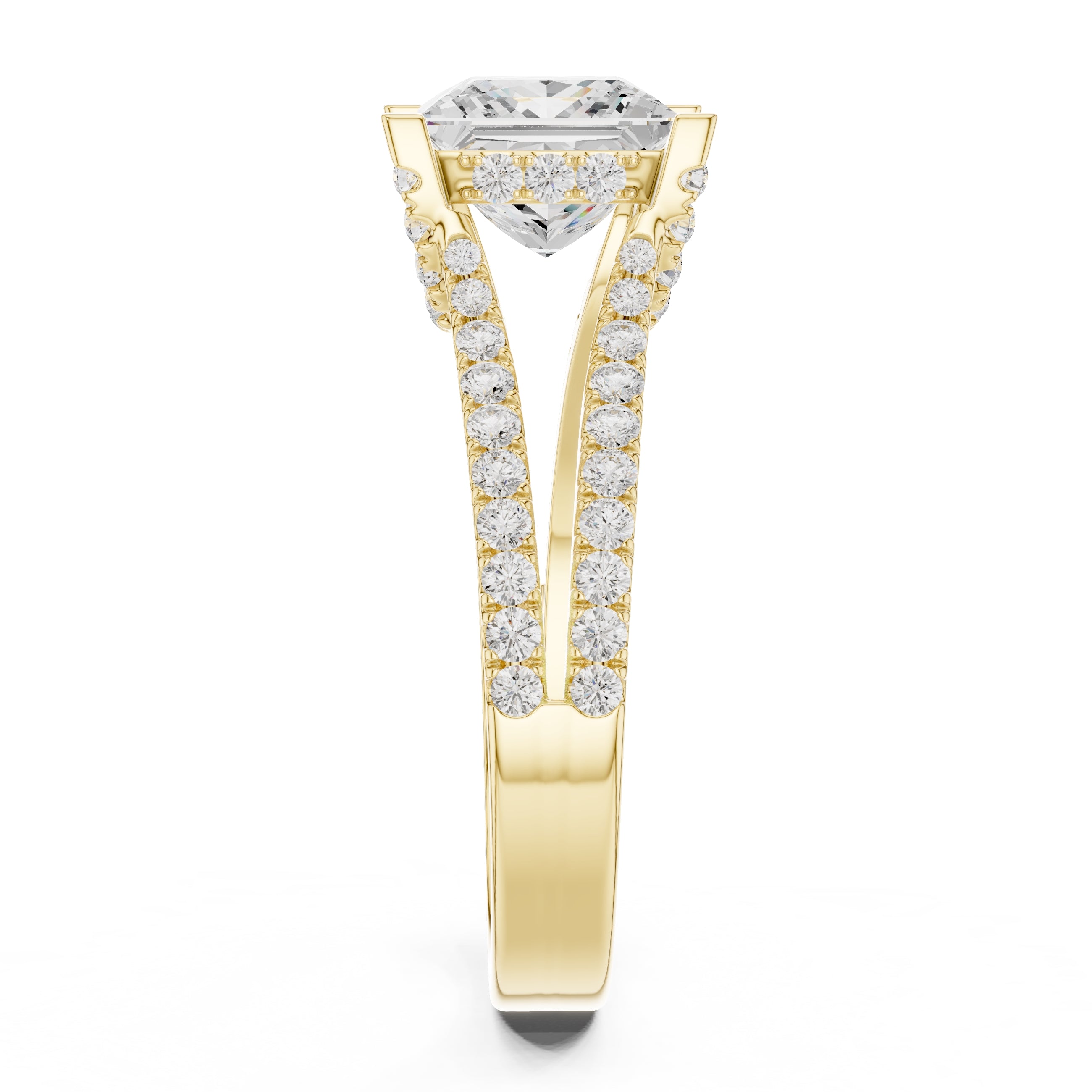 The Roseate Embrace Ring 1.54ct Yellow Gold Princess