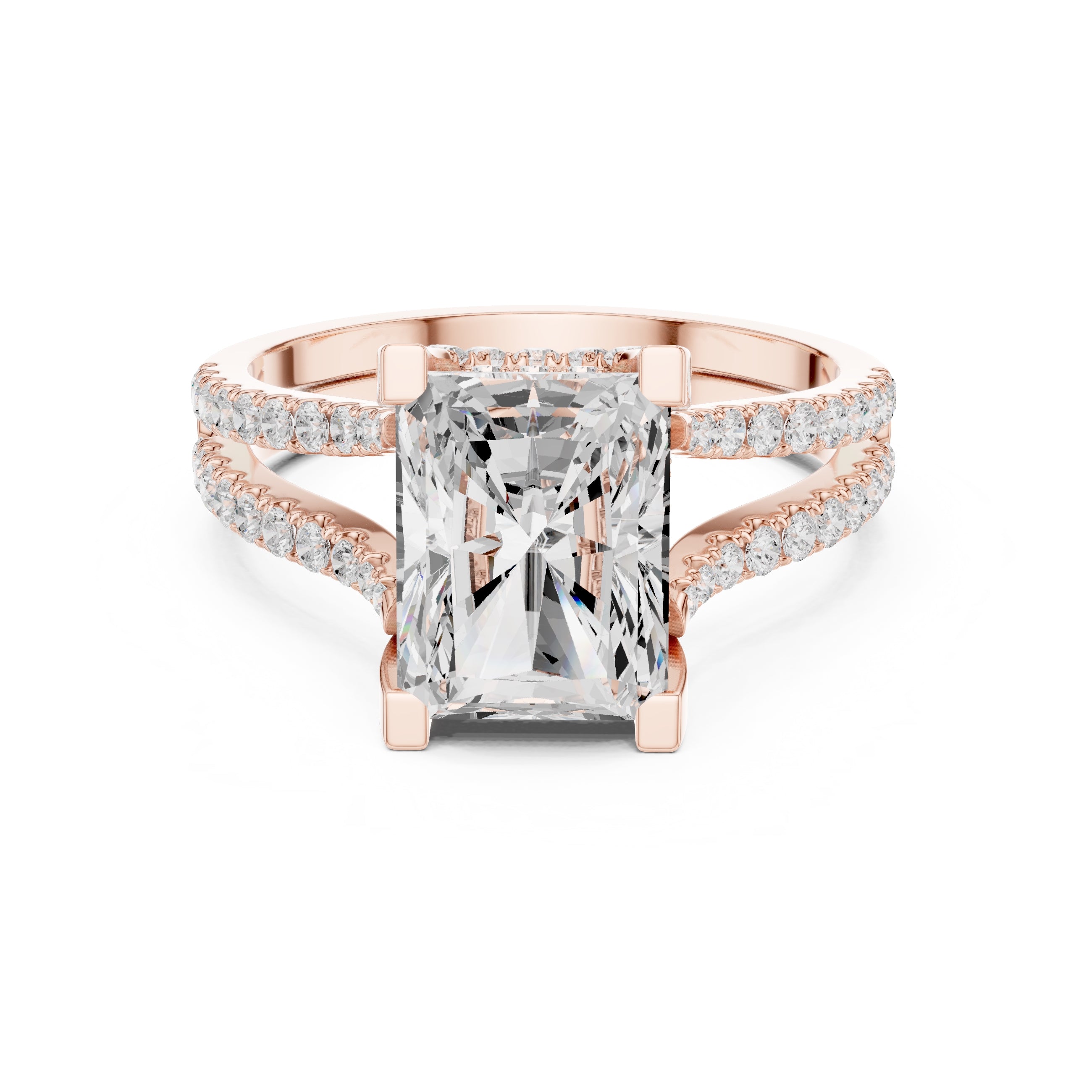 The Roseate Embrace Ring 1.54ct Rose Gold Radiant