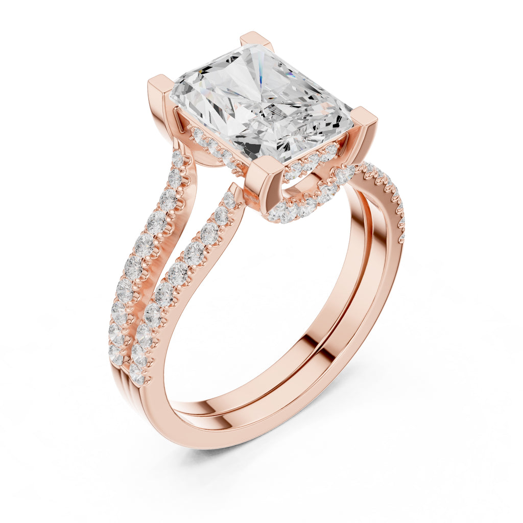 The Roseate Embrace Ring 1.54ct Rose Gold Radiant