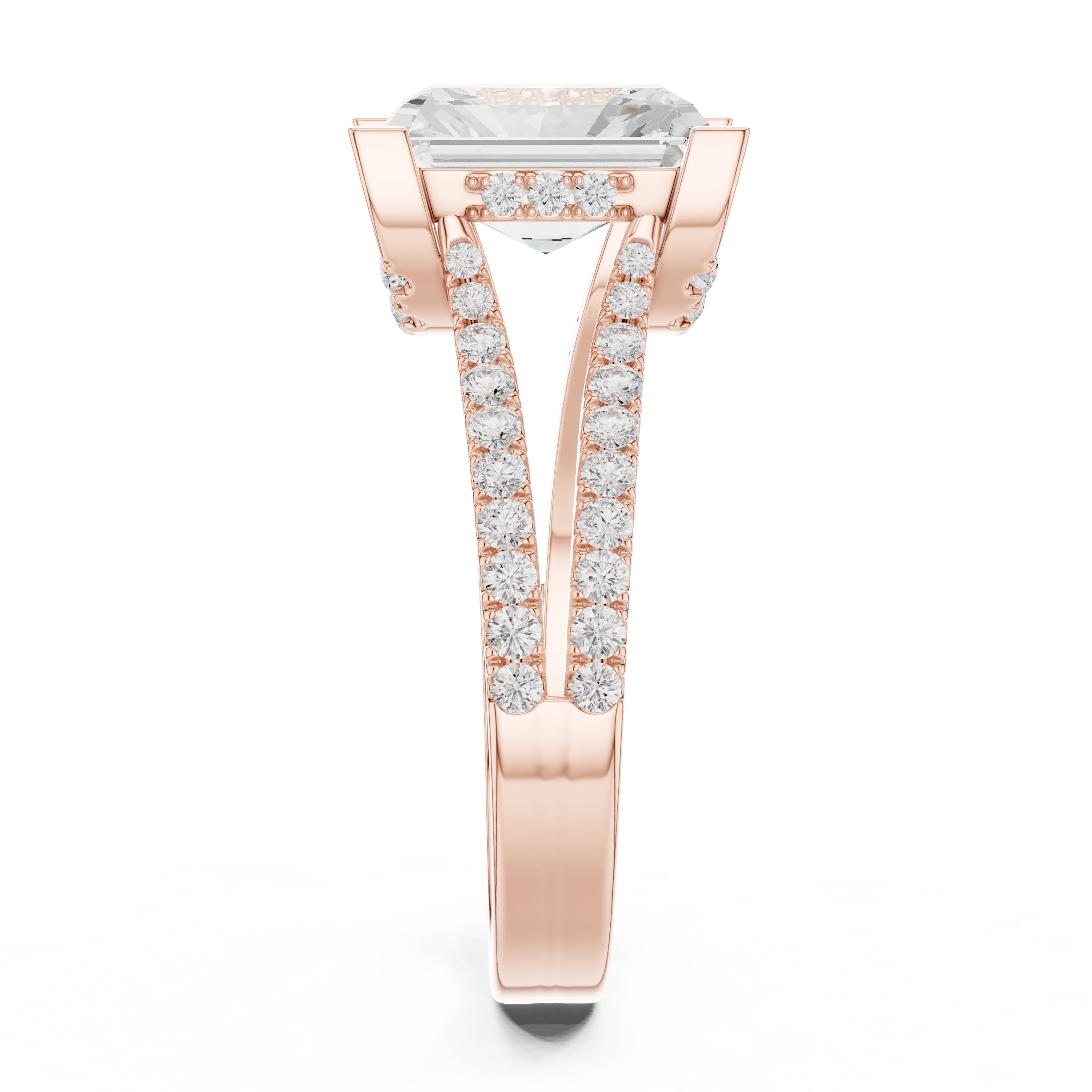 The Roseate Embrace Ring 1.54ct Rose Gold Radiant