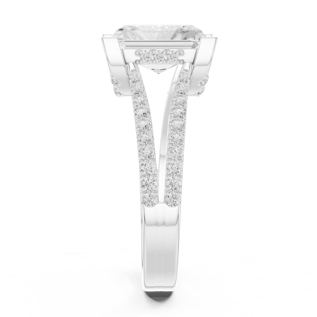 The Roseate Embrace Ring 1.54ct White Gold Radiant