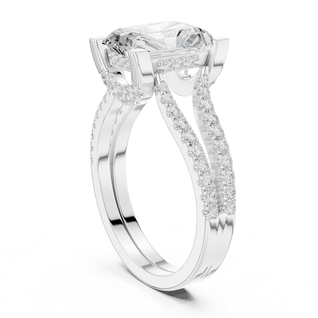 The Roseate Embrace Ring 1.54ct White Gold Radiant
