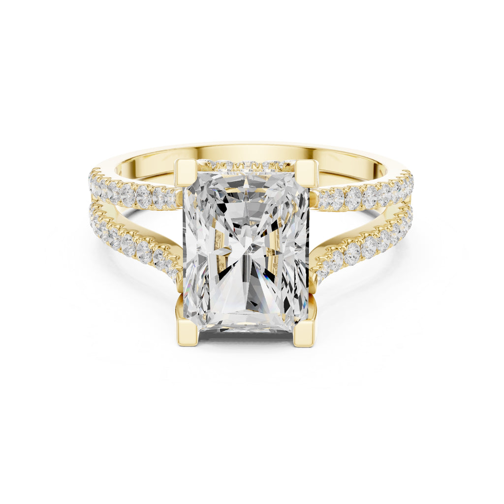The Roseate Embrace Ring 1.54ct Yellow Gold Radiant