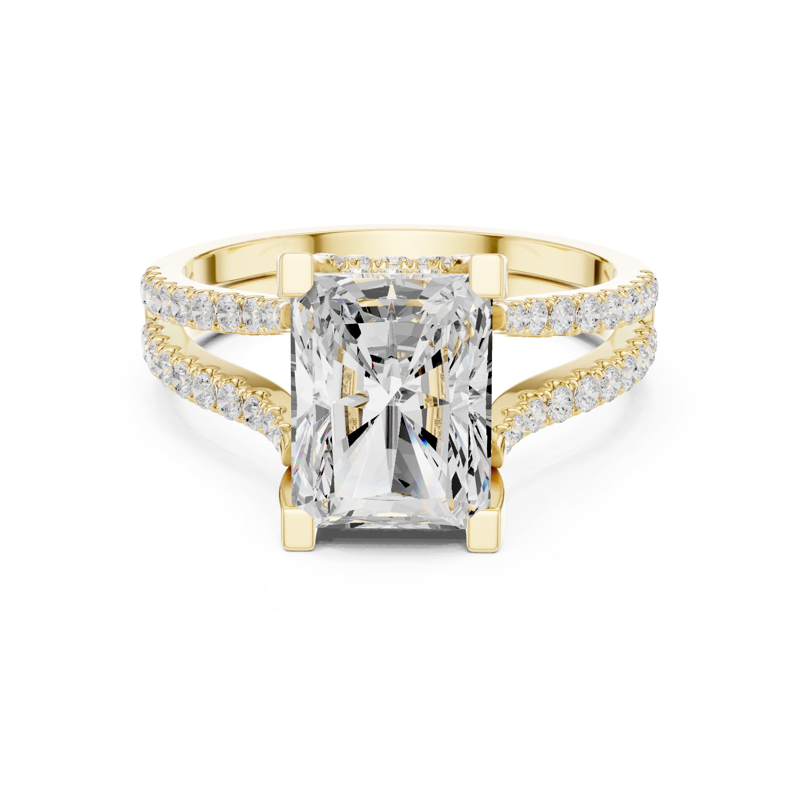 The Roseate Embrace Ring 1.54ct Yellow Gold Radiant