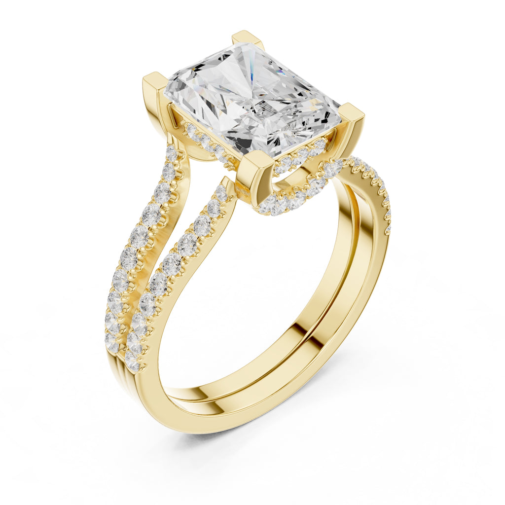 The Roseate Embrace Ring 1.54ct Yellow Gold Radiant