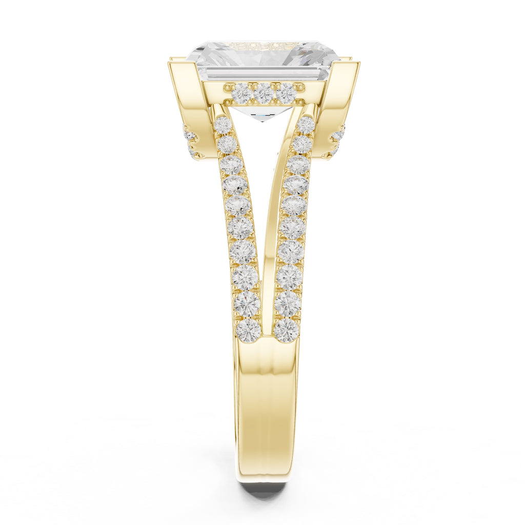 The Roseate Embrace Ring 1.54ct Yellow Gold Radiant