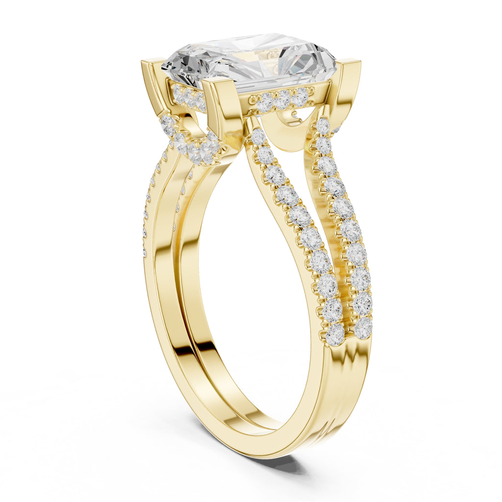 The Roseate Embrace Ring 1.54ct Yellow Gold Radiant