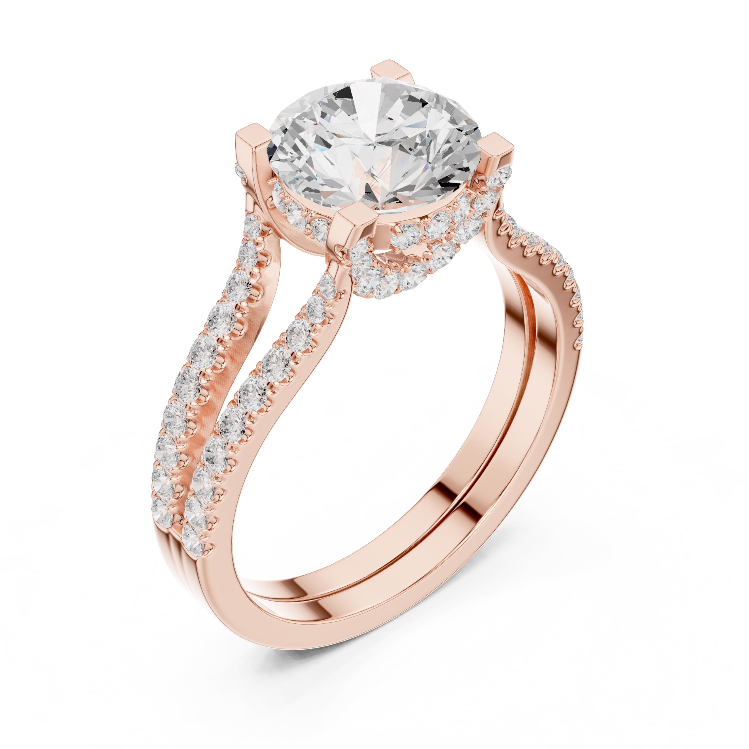 The Roseate Embrace Ring 1.54ct Rose Gold Round