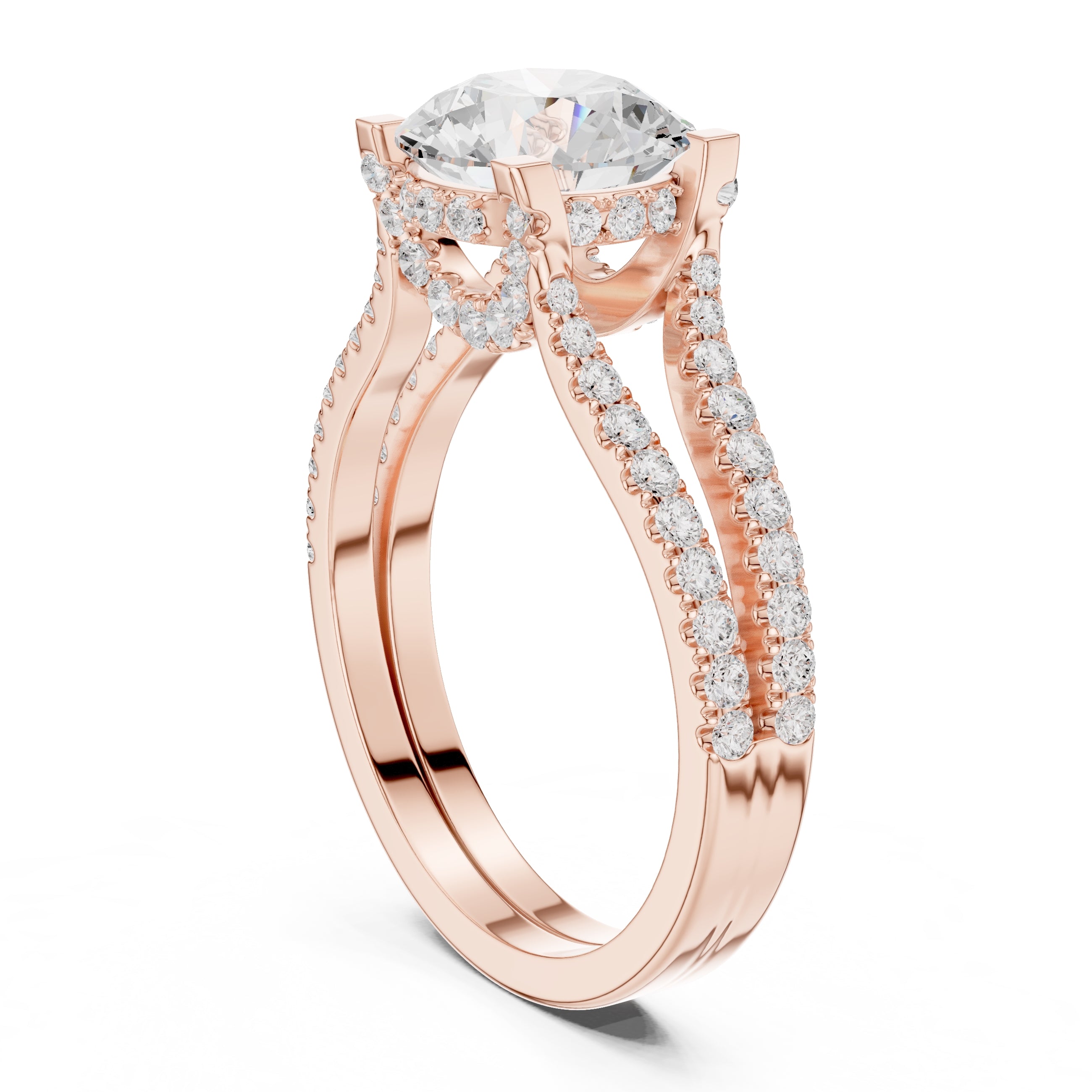 The Roseate Embrace Ring 1.54ct Rose Gold Round