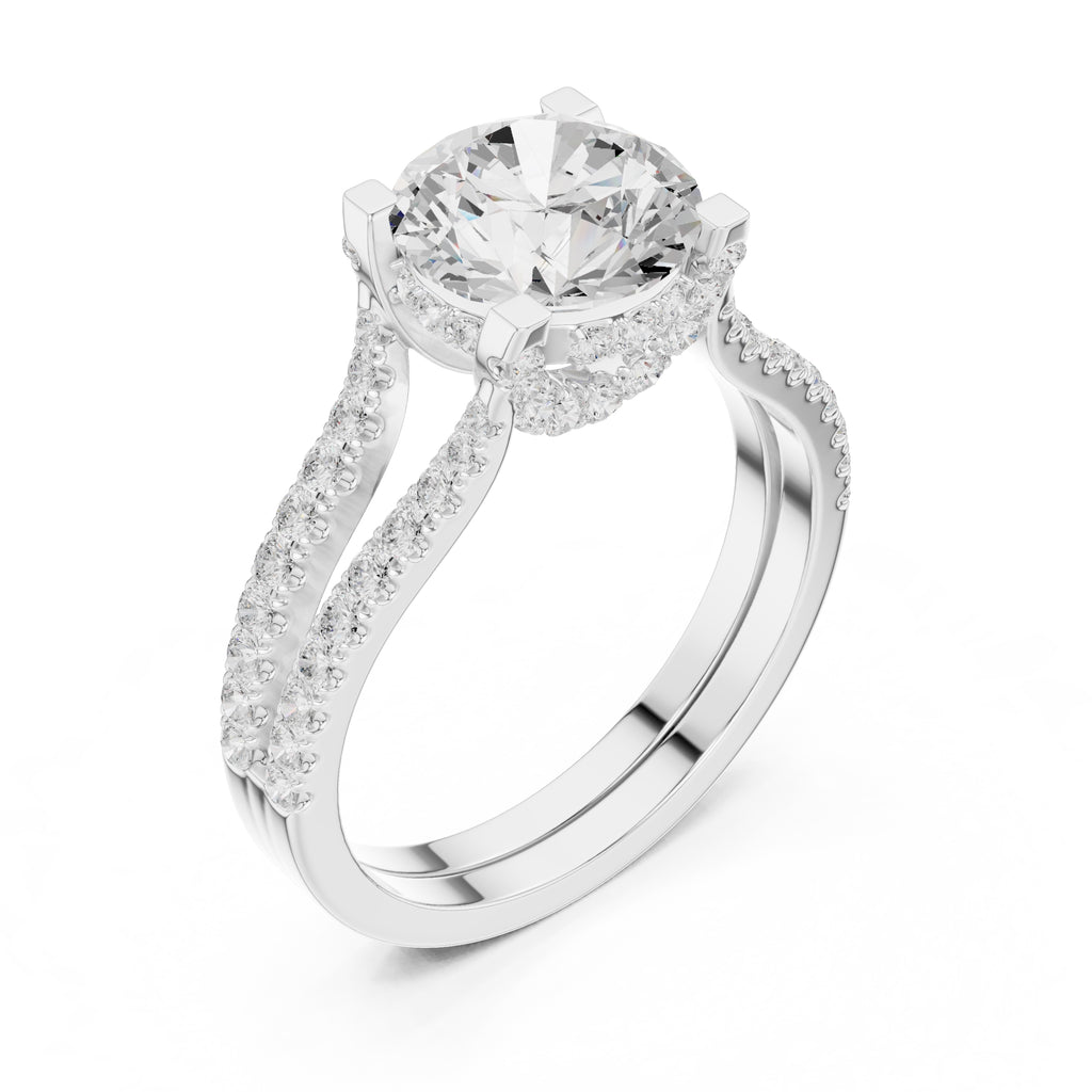 The Roseate Embrace Ring 1.54ct White Gold Round