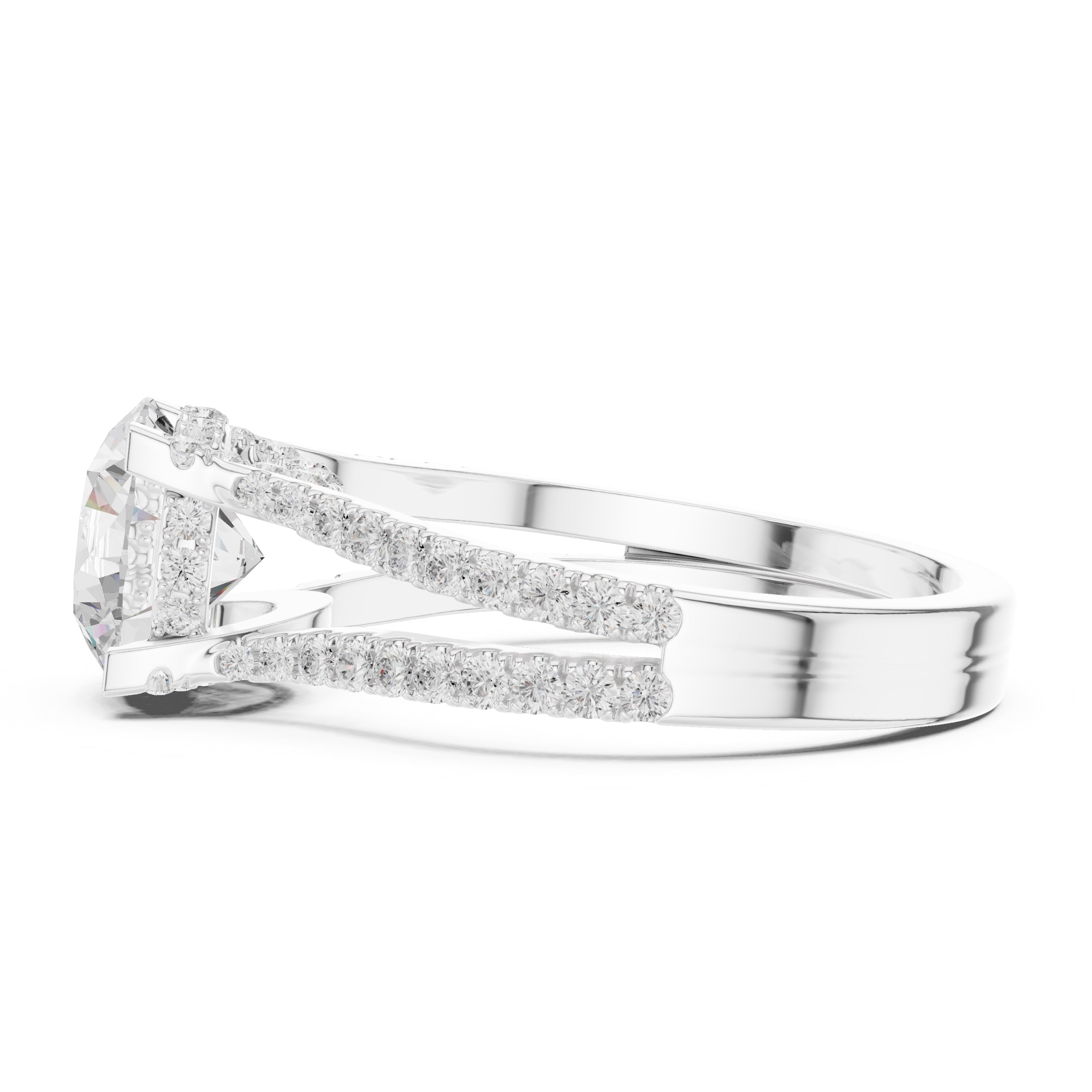 The Roseate Embrace Ring 1.54ct White Gold Round
