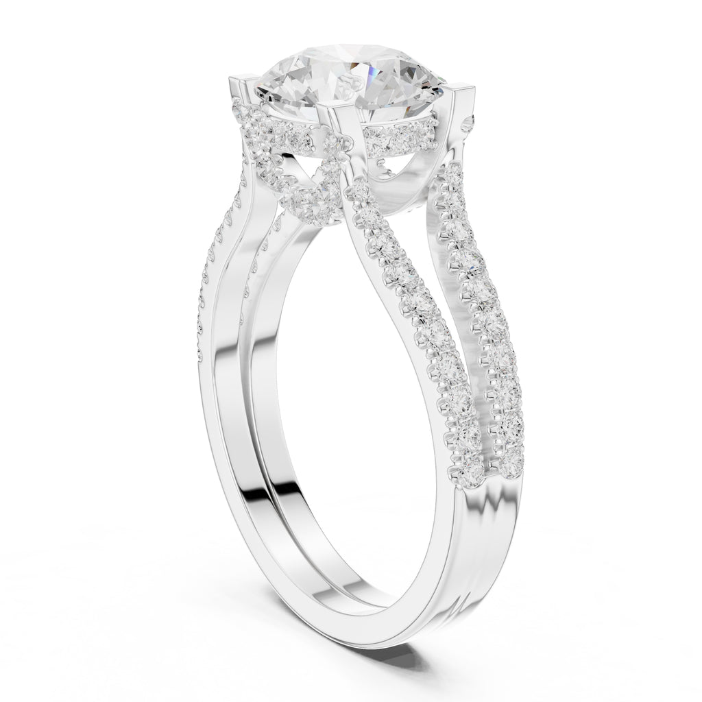 The Roseate Embrace Ring 1.54ct White Gold Round