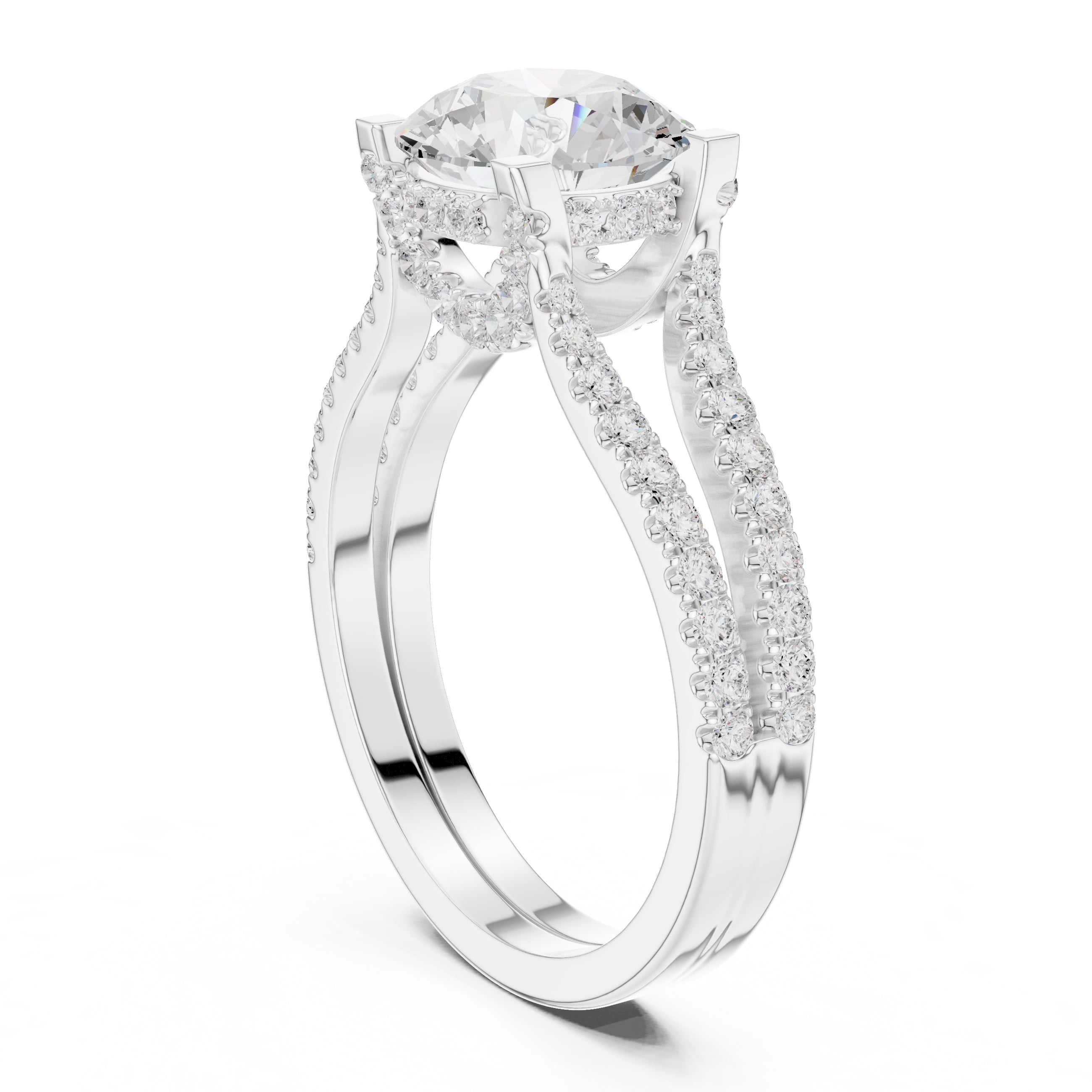 The Roseate Embrace Ring 1.54ct White Gold Round