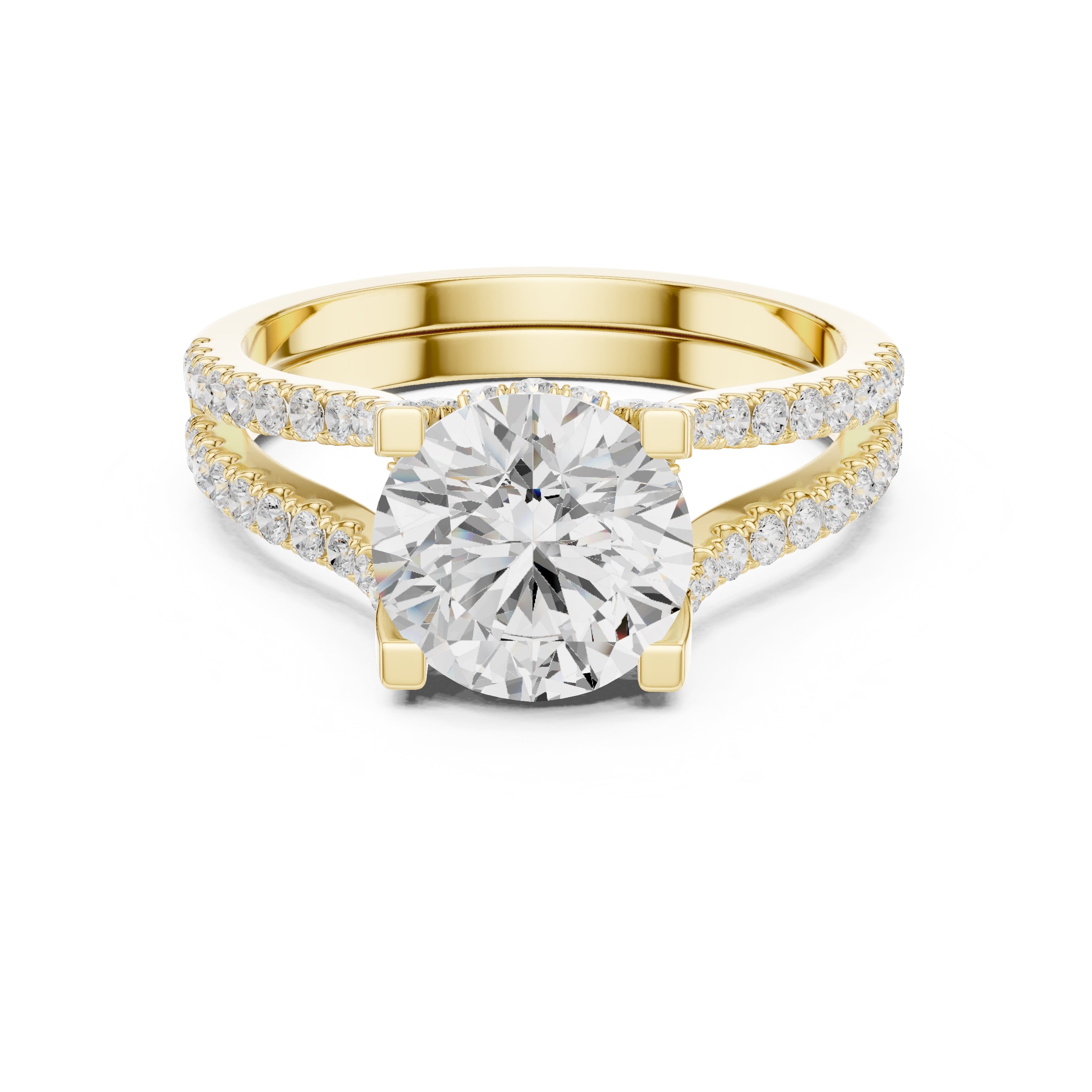The Roseate Embrace Ring 1.54ct Yellow Gold Round