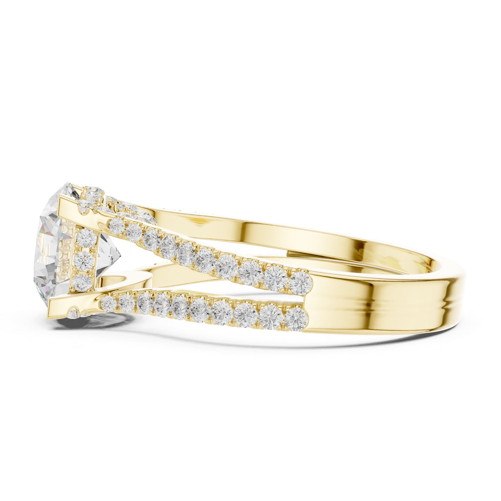 The Roseate Embrace Ring 1.54ct Yellow Gold Round