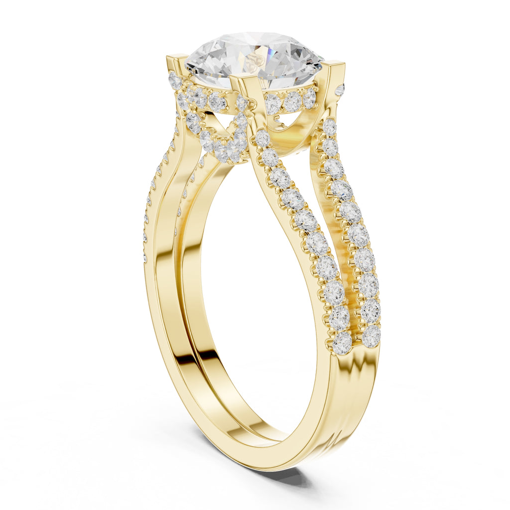 The Roseate Embrace Ring 1.54ct Yellow Gold Round